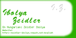 ibolya zeidler business card